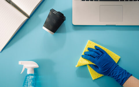 hand-rubber-glove-wipes-office-workplace-cleaning-illustration