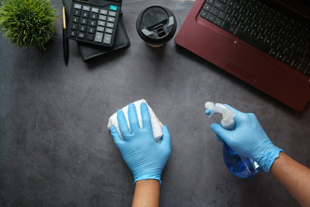 sanitising office | Shineo | Office Cleaning Sydney